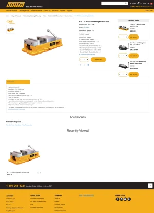 GS Tooling  6 x 7.5 Precision Milling Machine Vise - Machine Vises.webp